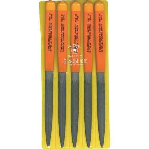 ツボサン 組ヤスリ 5本組 半丸 細目