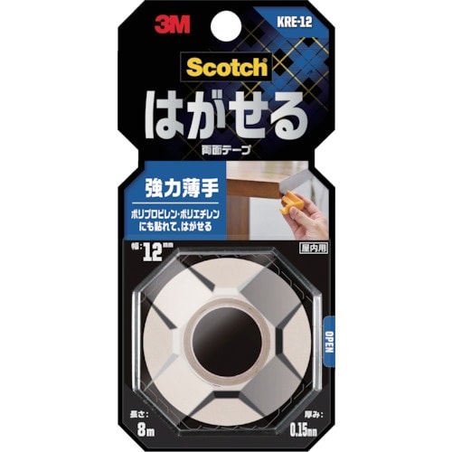 3M スコッチ はがせる両面テープ 強力薄手 12