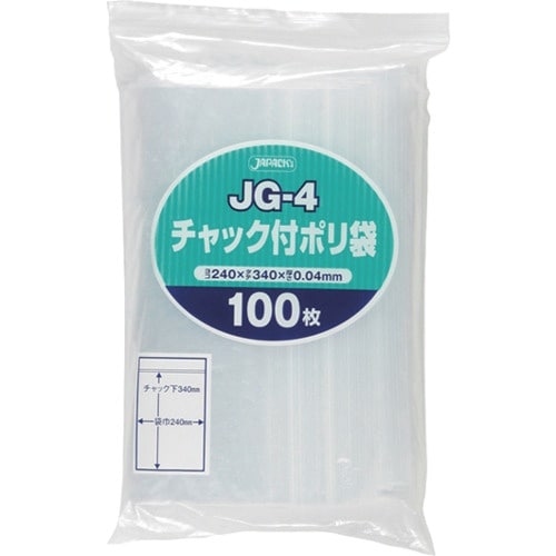 ジャパックス チャック付ポリ袋 JG−4 100枚
