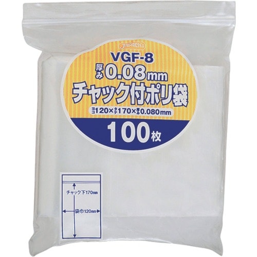 ジャパックス チャック付ポリ袋厚口