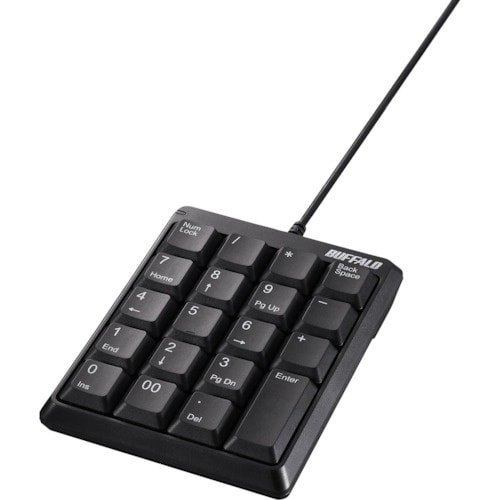 BUFFALO 有線コンパクトテンキーボード ブラ