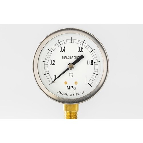 高島 密閉形圧力計(A枠立型・φ60)圧力レンジ0