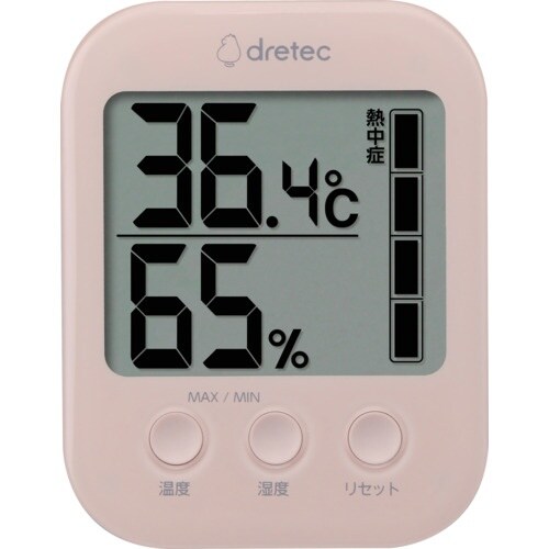 dretec デジタル温湿度計「モスフィ」 ピンク