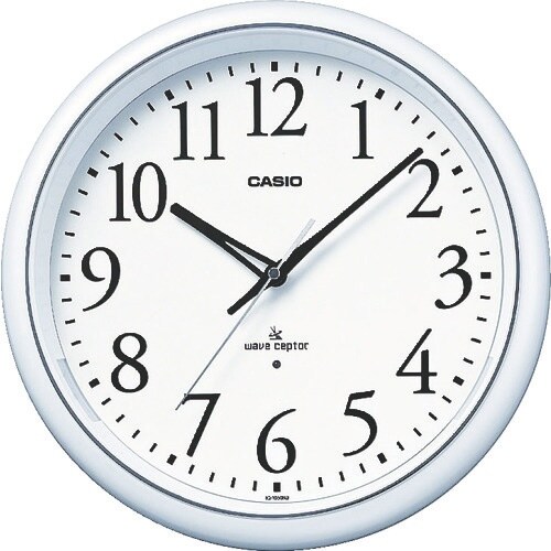 カシオ 電波掛け時計 直径330mm パールホワイ