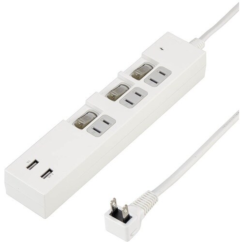 YAZAWA 個別スイッチ付3AC2USB3.4A