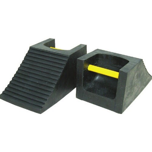 IWA 車輪止め 黒 光る取手付 大 240×14