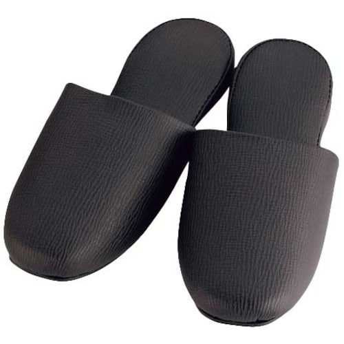 EBM ビニールレザー メンズスリッパ ブラウン