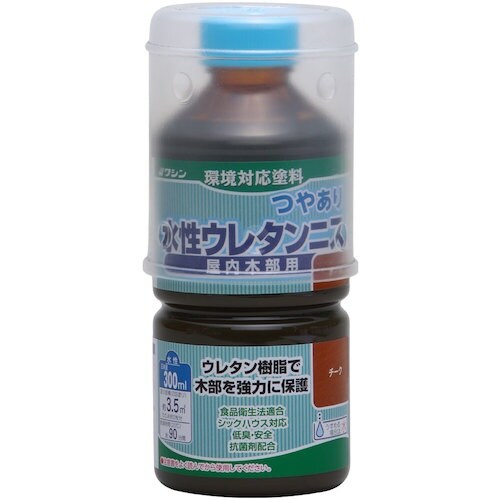 和信ペイント 水性ウレタンニス チーク 300m