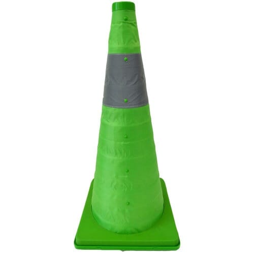 ミズケイ 伸縮式三角コーン 62cm(グリーン)