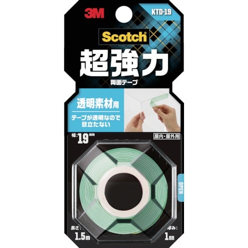 3M スコッチ 超強力両面テープ 透明素材用 19