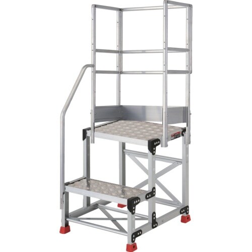 TRUSCO アルミ製作業用踏台 縞板タイプ 2段