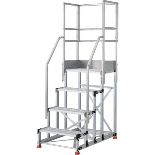 TRUSCO アルミ製作業用踏台 グレーチングタイ