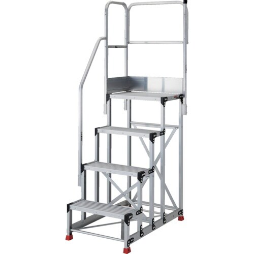 TRUSCO アルミ製作業用踏台 4段 高さ1.0