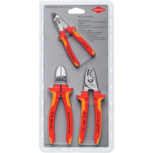 KNIPEX 絶縁工具3点セット(ニッパー2種類、