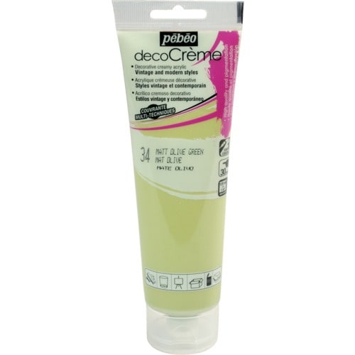 Pebeo デコクリーム 120mlマット オリー