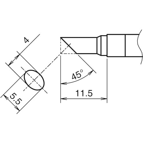 白光 こて先 C型 横4mm 縦5.5mm