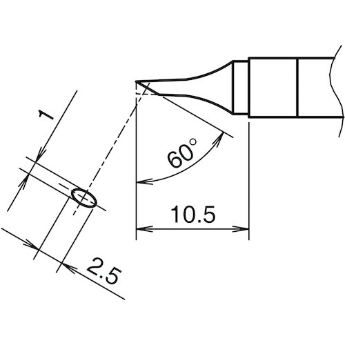 白光 こて先 C型 横1mm 縦2.5mm