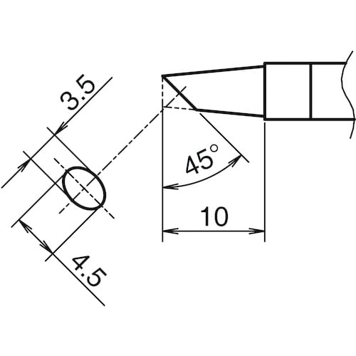 白光 こて先 BC型 横3.5mm 縦4.5mm