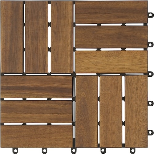 IRIS 104533 ウッドタイルデッキ ブラウ