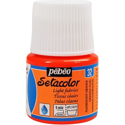 Pebeo 布用水性アクリル絵具セタカラー透明蛍光