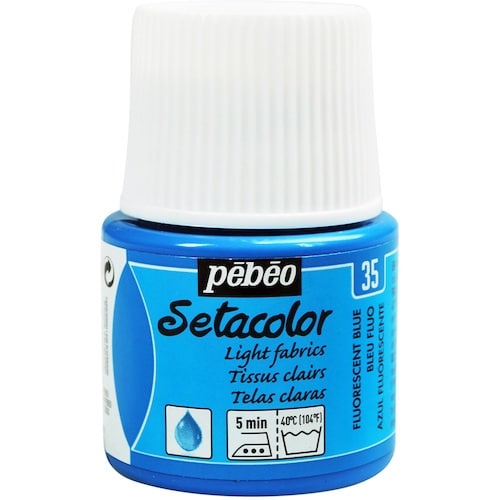 Pebeo 布用水性アクリル絵具セタカラー透明蛍光