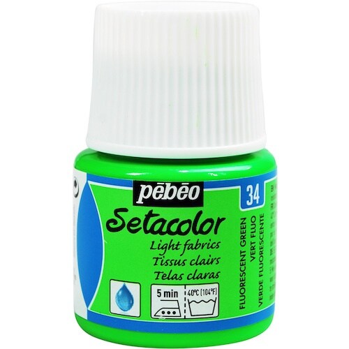 Pebeo 布用水性アクリル絵具セタカラー透明蛍光