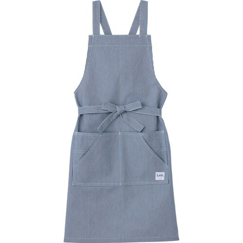 Leeワークウェア 胸当てエプロン ホワイト×ブル