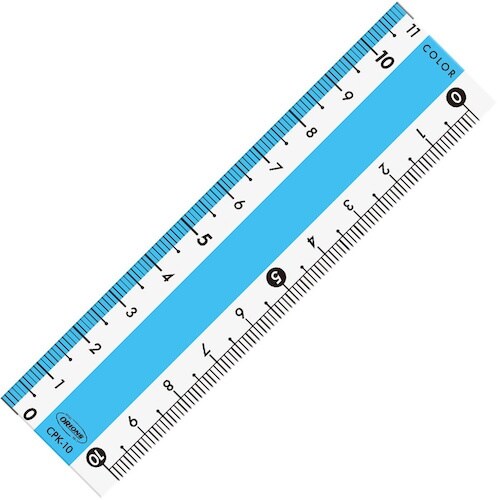 共栄プラスチック カラー直線定規 10cm ブルー