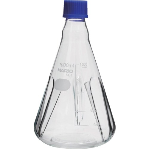 HARIO バッフル付きねじ口三角フラスコ 1,0