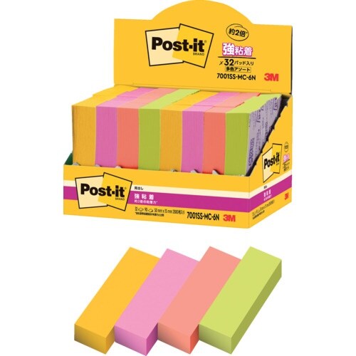 3M ポスト・イット 強粘着見出し マルチカラー6