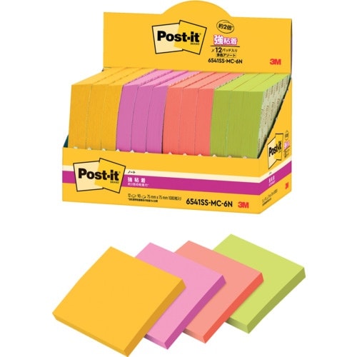 3M ポスト・イット 強粘着ノート マルチカラー6
