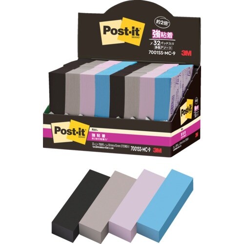 3M ポスト・イット 強粘着見出し マルチカラー9