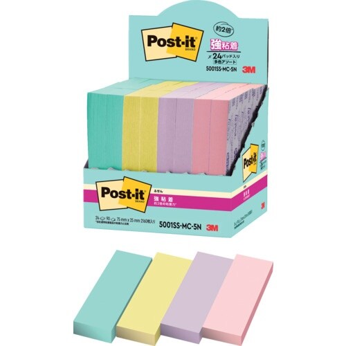 3M ポスト・イット 強粘着ふせん マルチカラー5