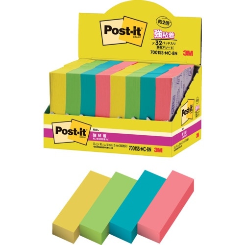 3M ポスト・イット 強粘着見出し マルチカラー8