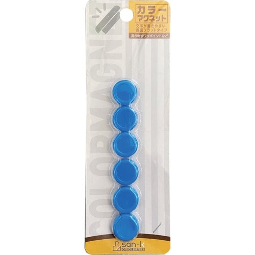 サンケー カラーマグネット 20φ 青 6個入