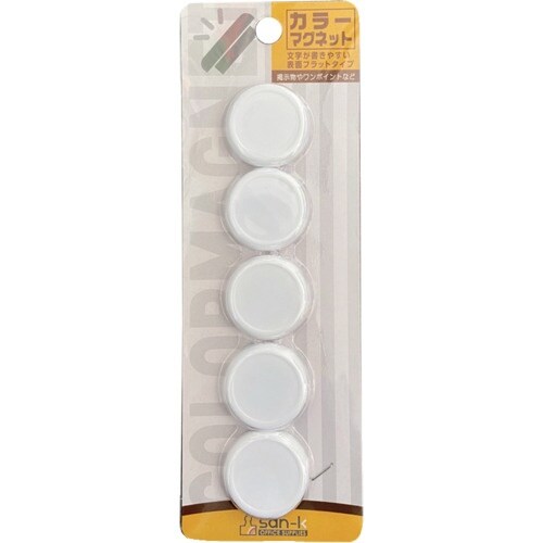 サンケー カラーマグネット 30φ 白 5個入