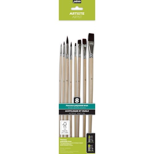Pebeo 厚塗りペイント用 ブラウン化繊・硬毛