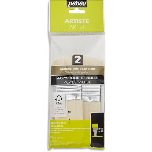 Pebeo 白豚毛刷毛 2本セット(40/60mm