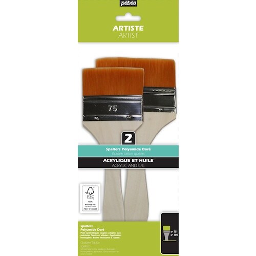 Pebeo 化繊刷毛 2本セット(75/100mm