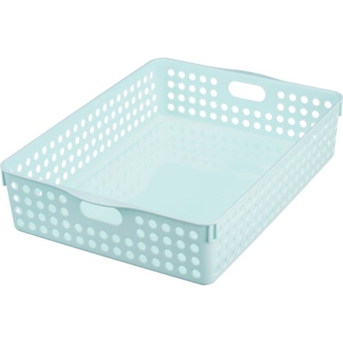 inomata ストックバスケット A4 ライトブ