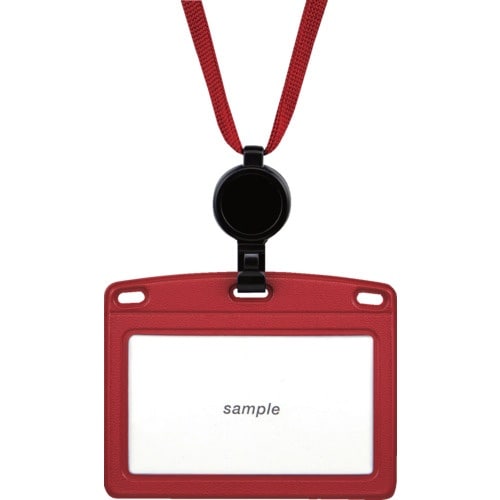 OP 吊り下げ名札 リール式 レザー調 ヨコ名刺