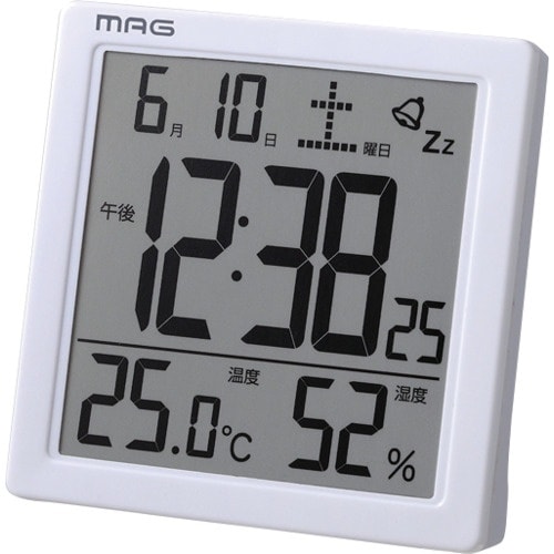 MAG デジタル目覚まし時計 カッシーニ ホワイト