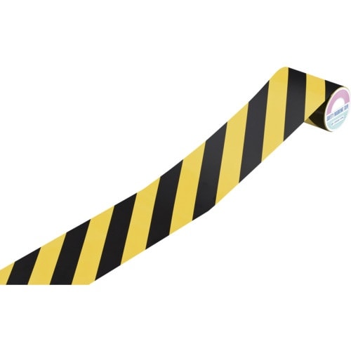 緑十字 トラ柄テープ 黄/黒 90mm幅×10m