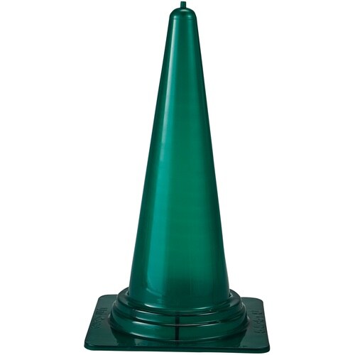 緑十字 ソフトPVCコーン クリアグリーン 高さ7