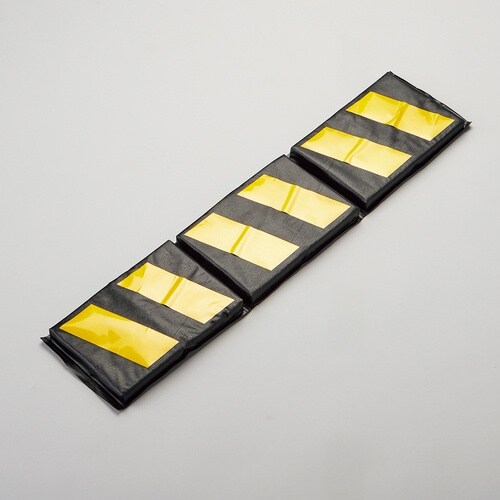 緑十字 コーナー用トラ柄クッション 黄(反射)/黒