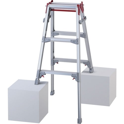 ハセガワ 脚部伸縮式アルミはしご兼用脚立 ワンタッ