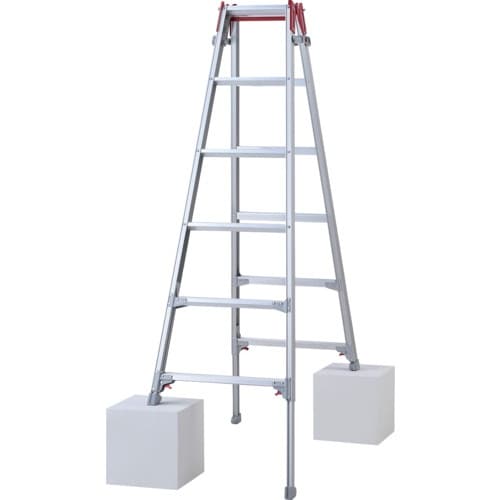 ハセガワ 脚部伸縮式アルミはしご兼用脚立 ワンタッ