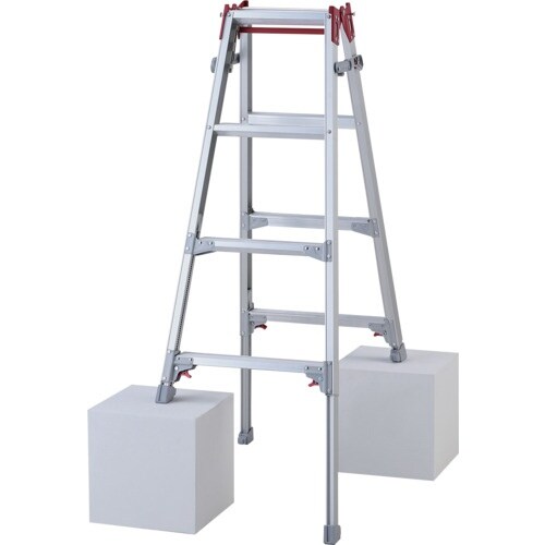 ハセガワ 脚部伸縮式アルミはしご兼用脚立 ワンタッ