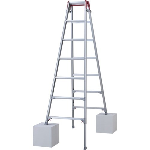 ハセガワ 脚部伸縮式アルミはしご兼用脚立 ワンタッ