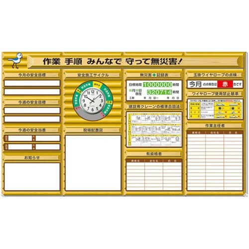 ユニット ◎安全掲示板 (大) ログハウスタイプ